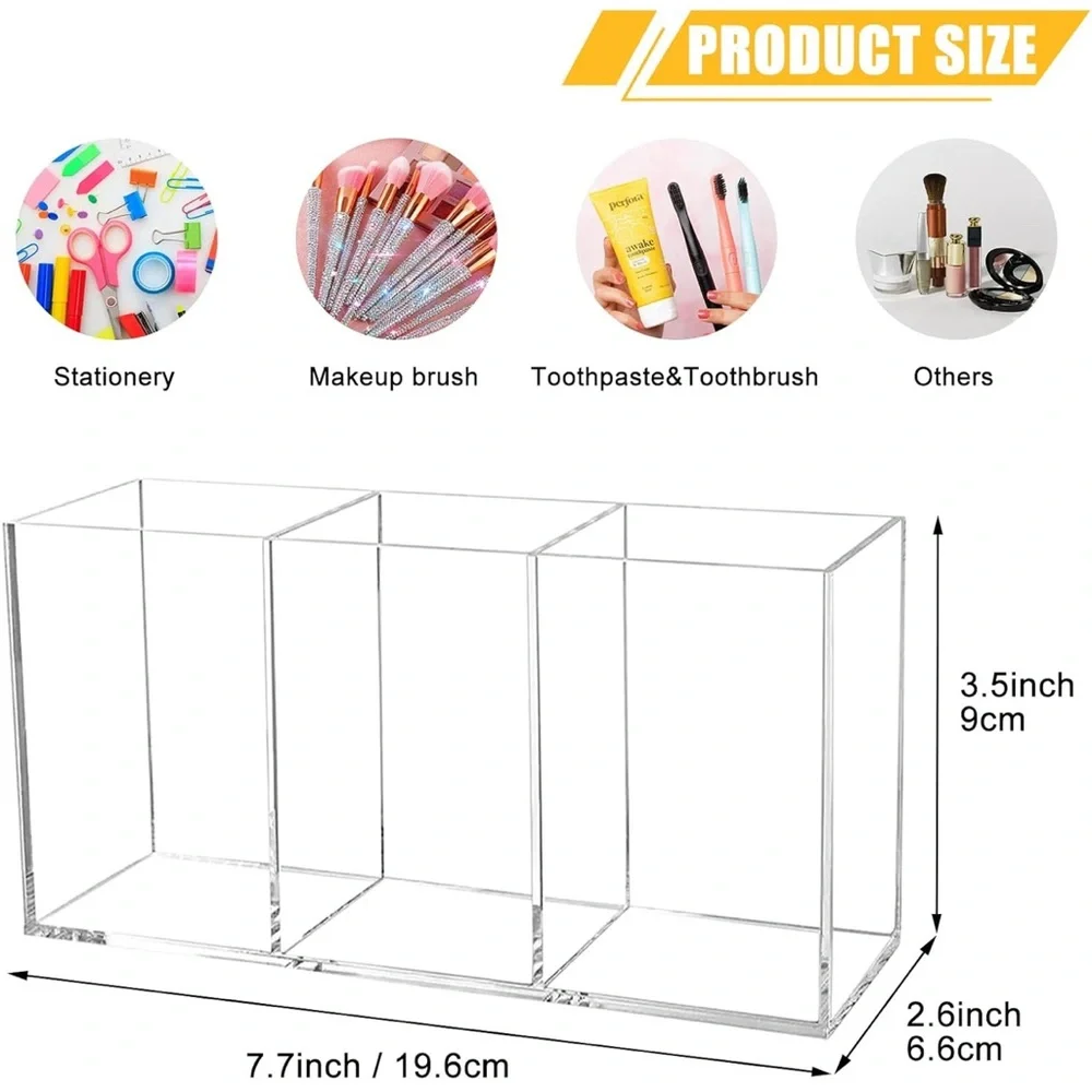 Clear Acrylic 3 Compartment Organizer PRICE FIRM
